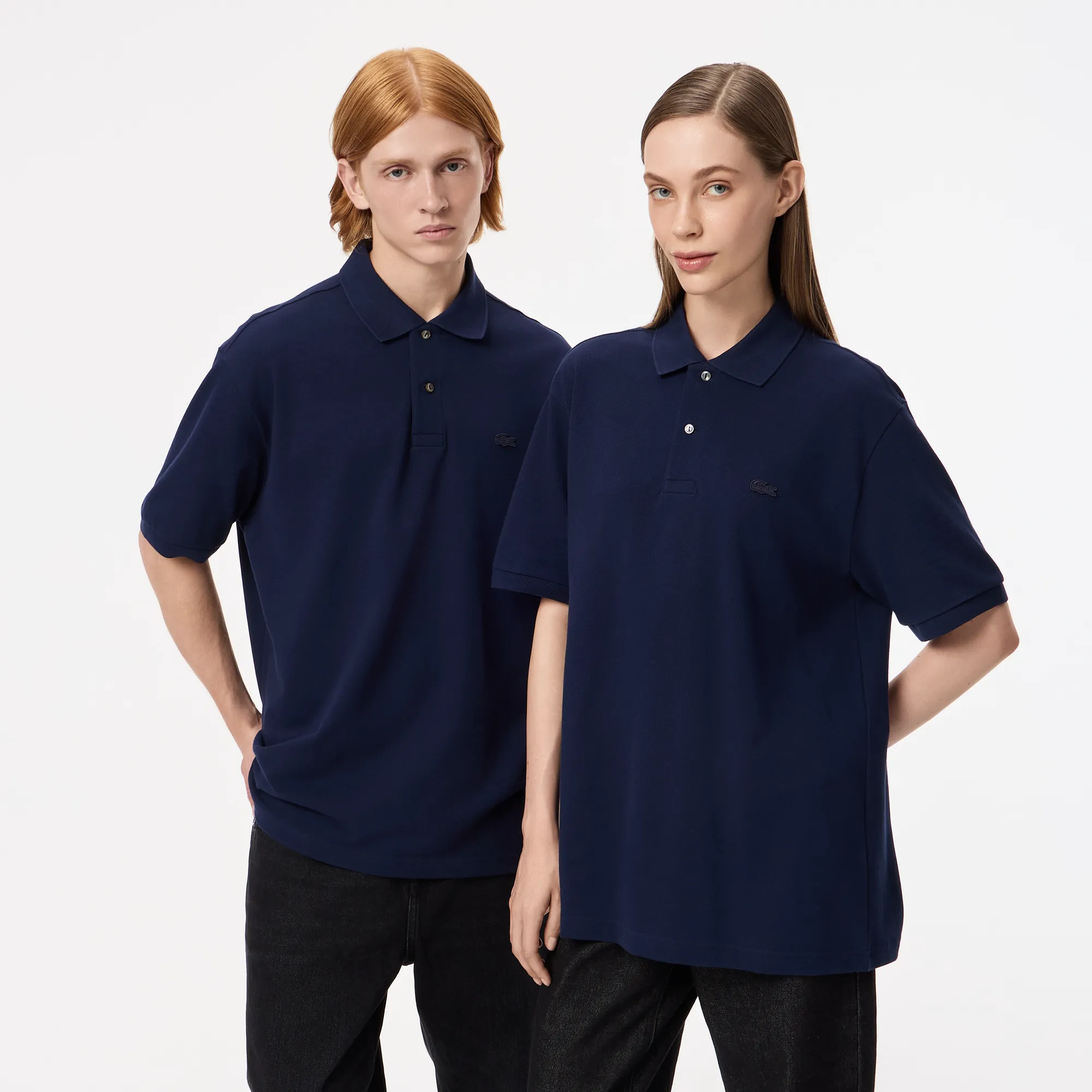 Мужская рубашка-поло Lacoste Loose Fit из плотного хлопка, синий, арт. PH7757