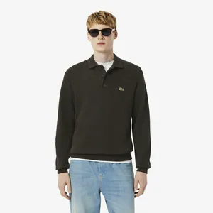 Мужская толстовка Lacoste с воротником-поло, коричневый, арт. SH5781