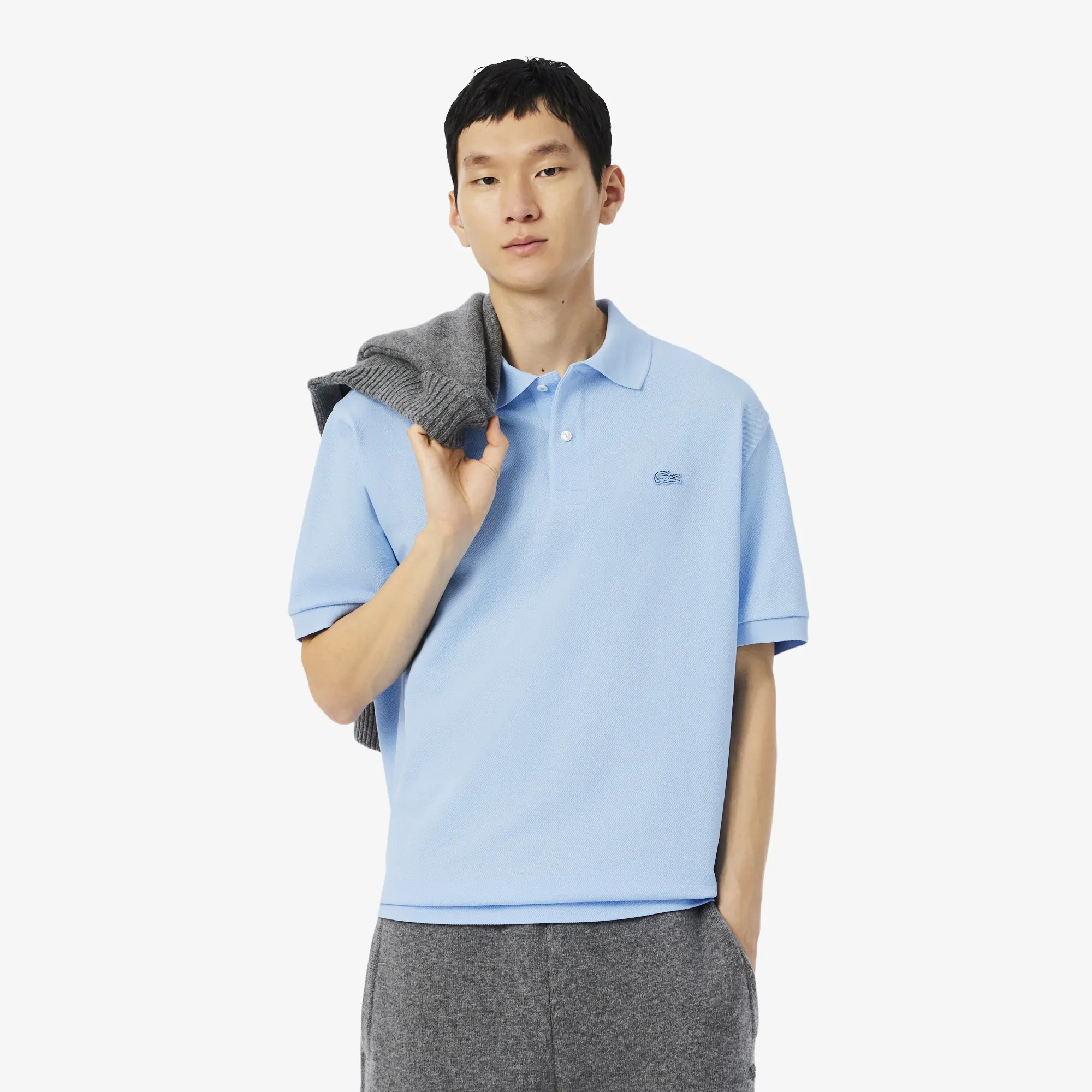 Мужская рубашка-поло Lacoste Loose Fit, голубой, арт. PH7757