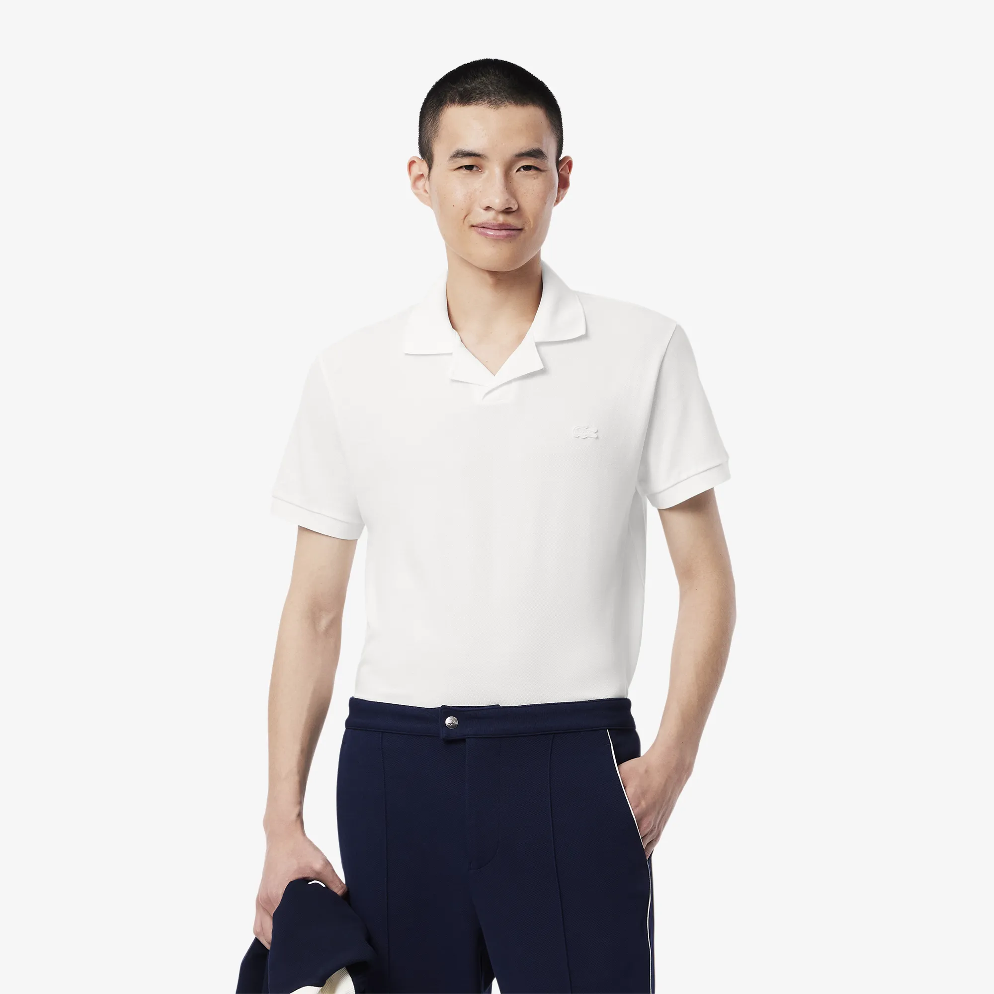 Мужское поло Lacoste из эластичного органического хлопка, белый, арт. PH0084