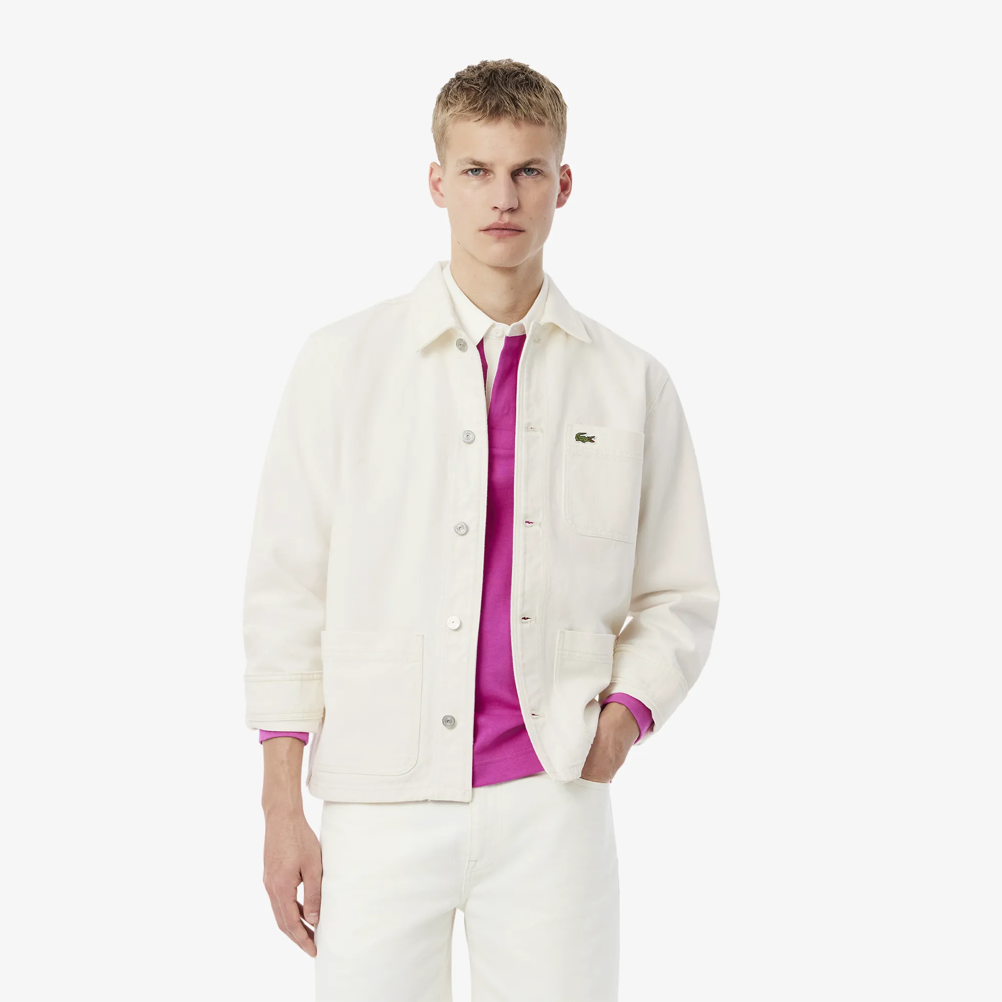 Мужская рубашка Lacoste из органического хлопка, белый, арт. CH9222