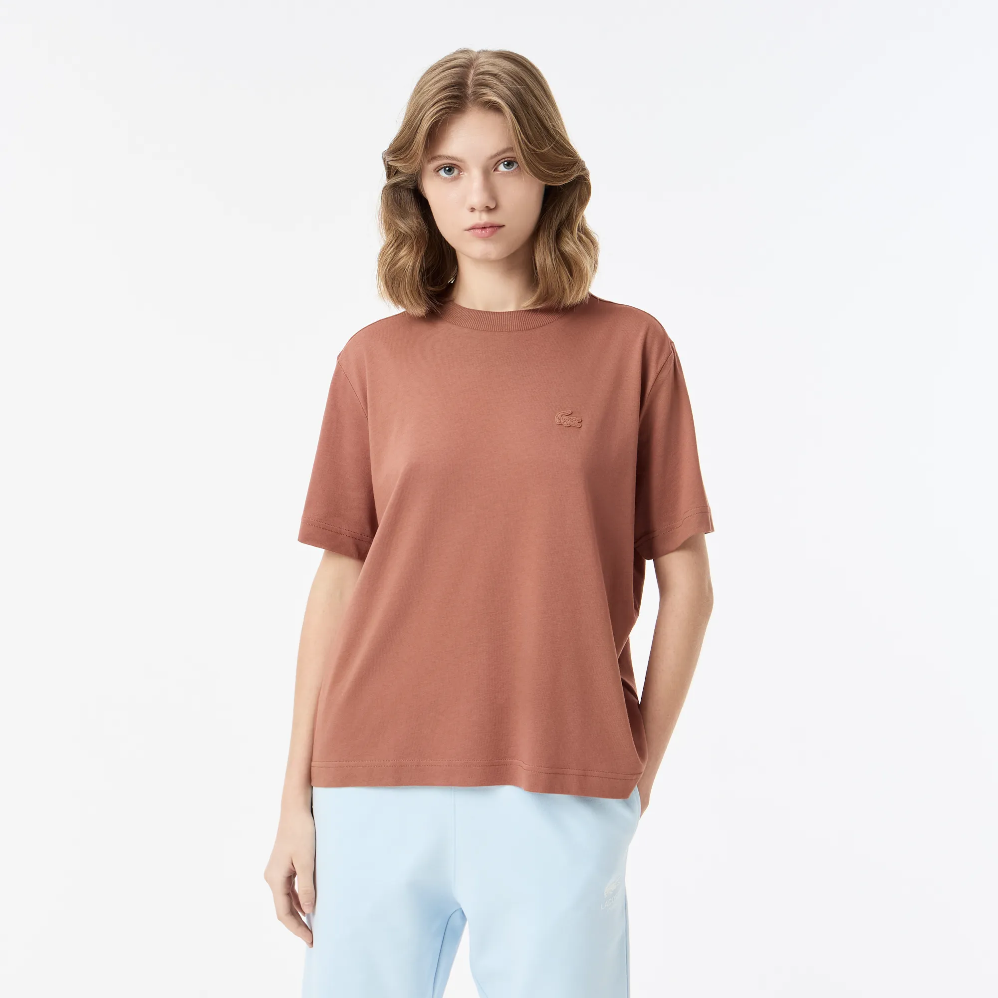 Женская футболка Lacoste, коричневый, арт. TF0503