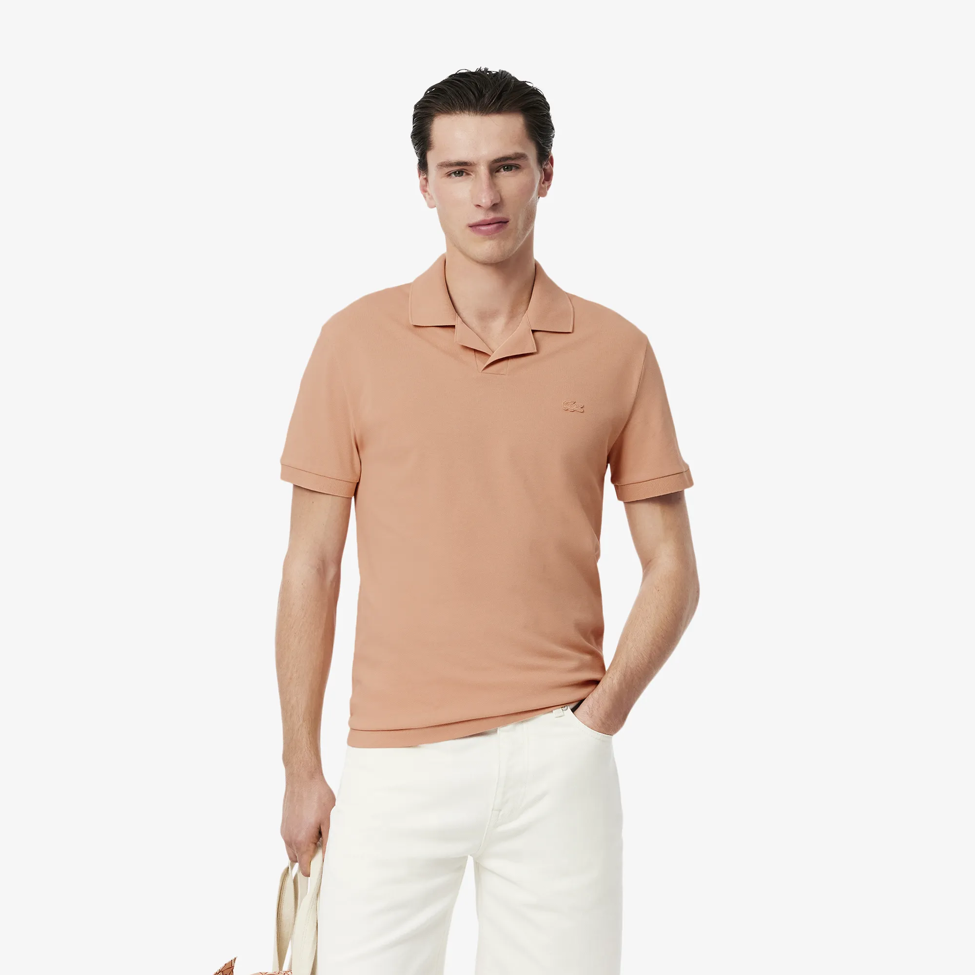 Мужское поло Lacoste из эластичного органического хлопка, розовый, арт. PH0084