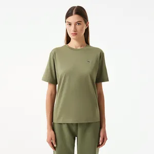 Женская футболка Lacoste Loose Fit из мягкого хлопка, хаки, арт. TF7215P