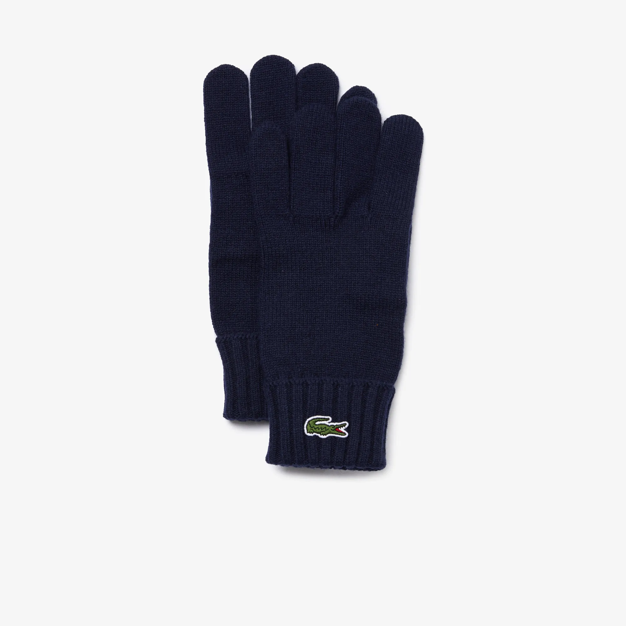 Шерстяные перчатки Lacoste с вышивкой, синий, арт. RV2783