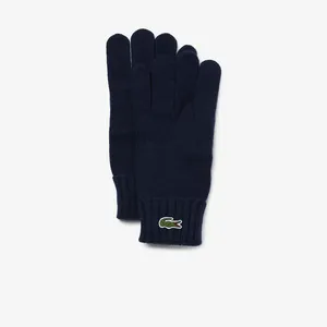 Шерстяные перчатки Lacoste с вышивкой, синий, арт. RV2783