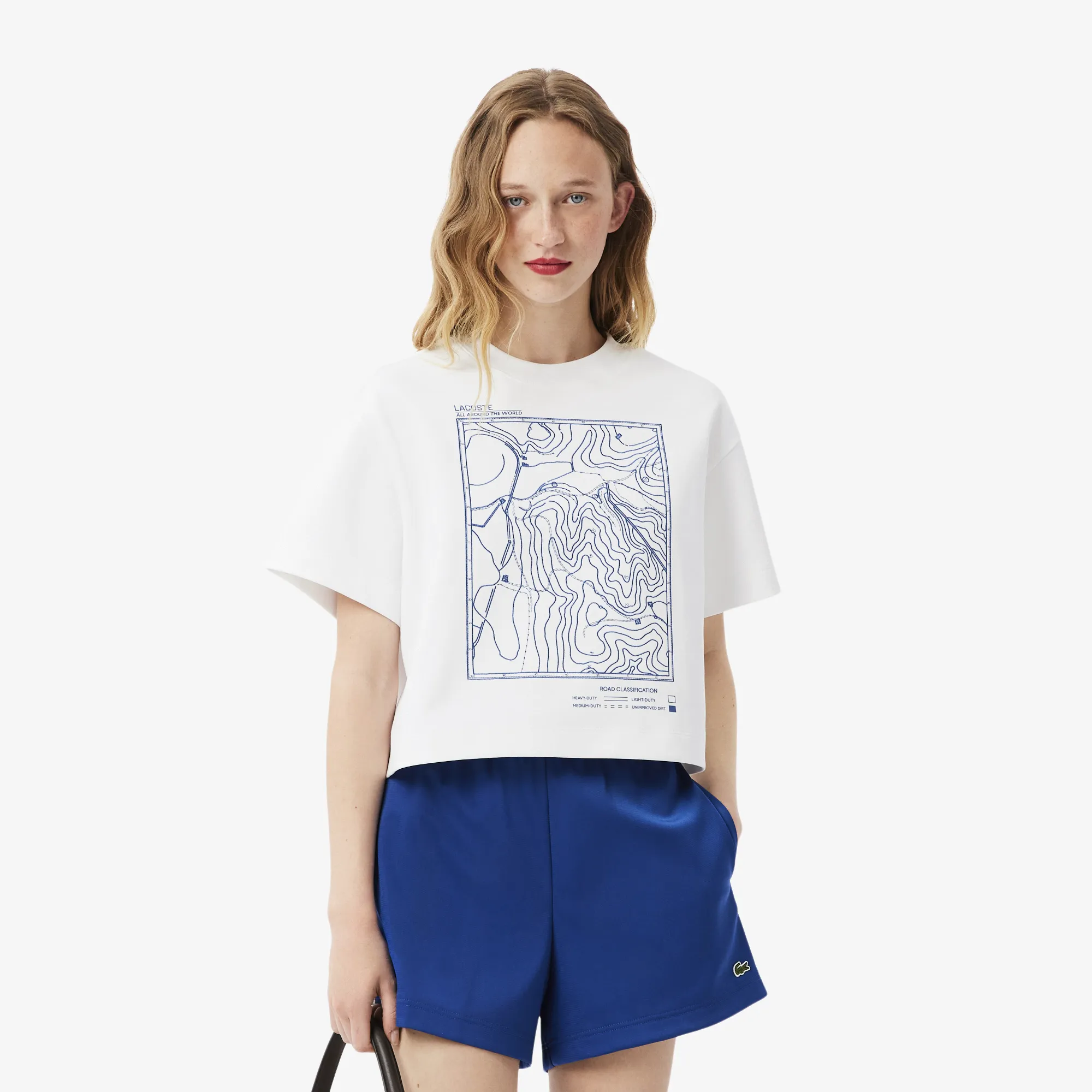 Женская хлопковая футболка Lacoste, белый, арт. TF7284