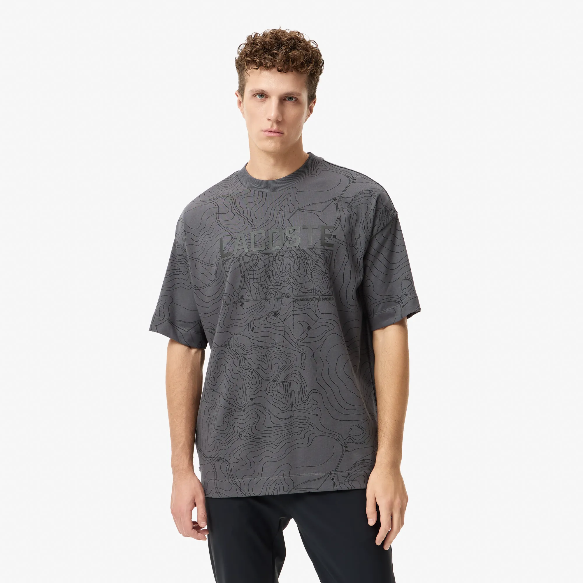 Мужская футболка Lacoste OVERSIZE FIT, серый, арт. TH2611R