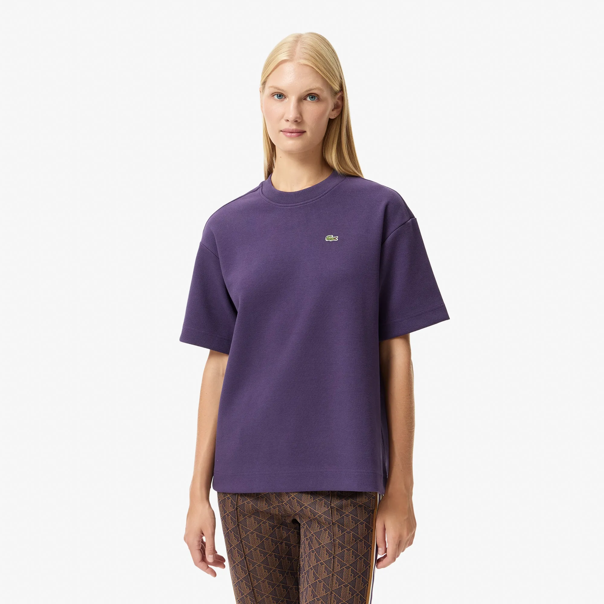 Женская футболка Lacoste OVERSIZE FIT из органического хлопка, фиолетовый, арт. TF6902