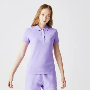 Женское поло Lacoste Slim Fit из эластичного хлопка, фиолетовый, арт. PF5462