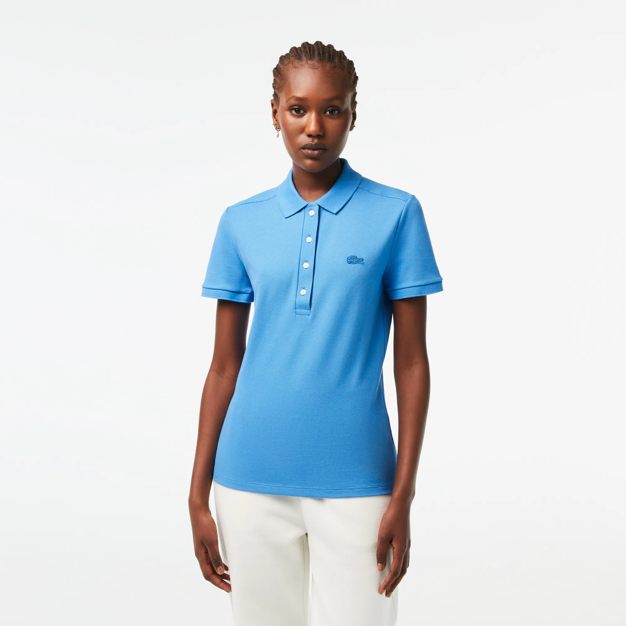 Женское поло Lacoste Slim Fit из эластичного хлопка, голубой, арт. PF5462