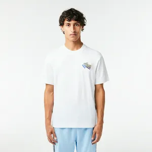Мужская футболка Lacoste из плотного хлопка, белый, арт. TH2059