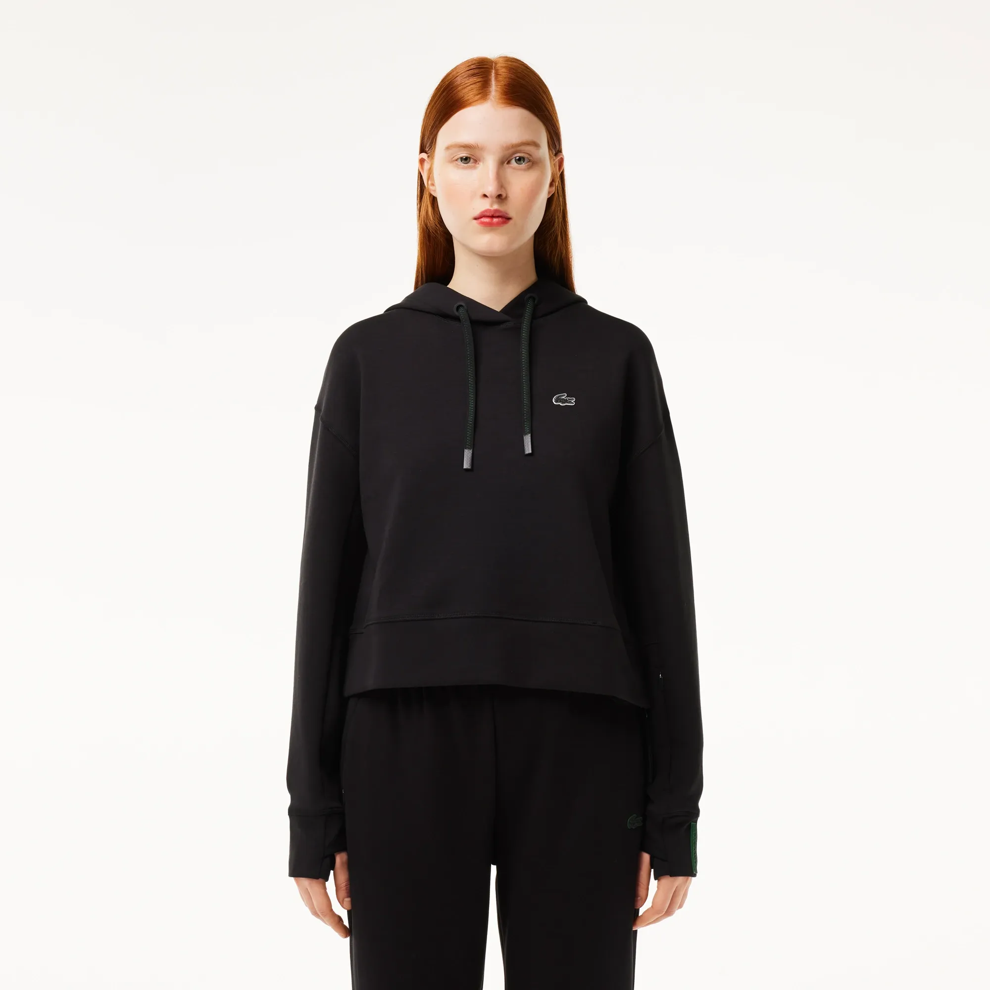 Женская толстовка Lacoste Loose Fit с капюшоном, черный, арт. SF0281