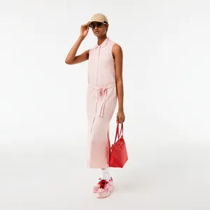 Женское платье-поло Lacoste с поясом, розовый, арт. EF1107