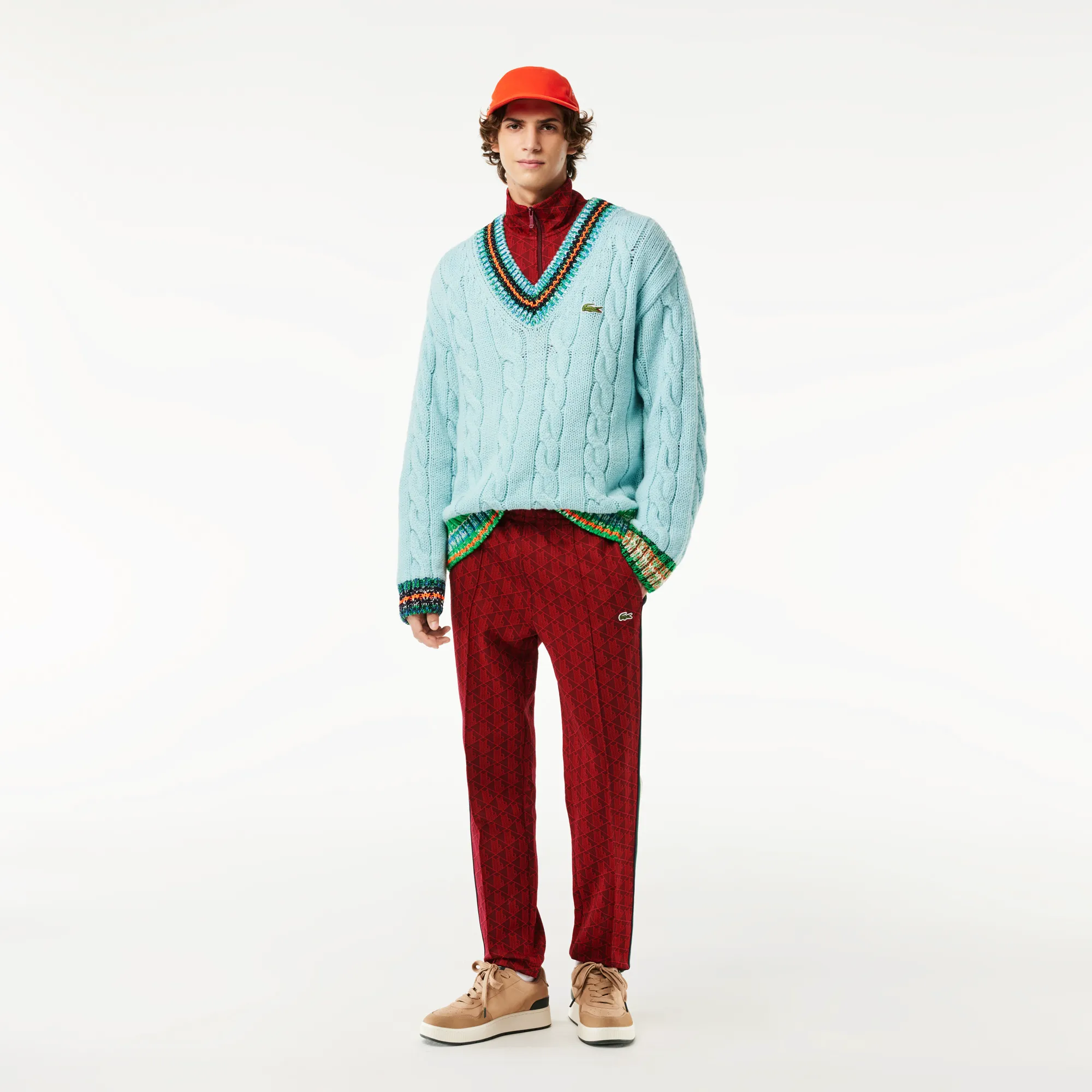 Спортивные брюки Lacoste Paris Regular Fit с монограммой, красный, арт. XH1440