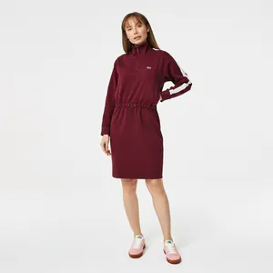 Платье Lacoste с эластичным поясом на молнии, красный, арт. EF2412