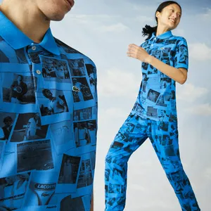 Поло Lacoste Unisex LIVE x Polaroid, синий, арт. PH2182