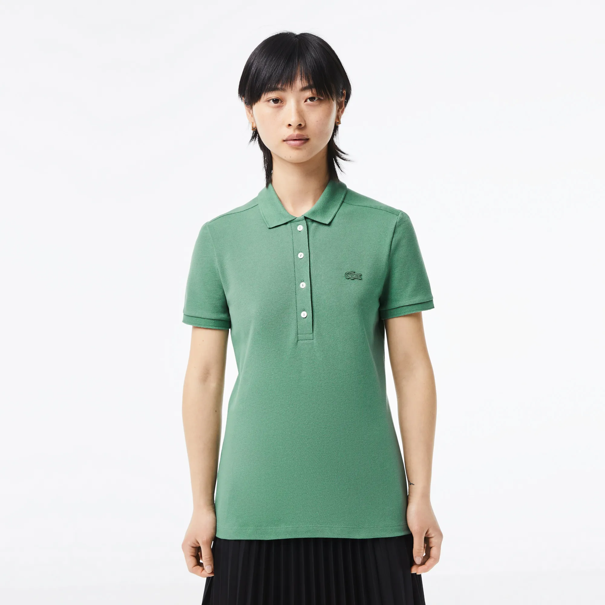 Женское поло Lacoste Slim Fit из эластичного хлопка, зеленый, арт. PF5462