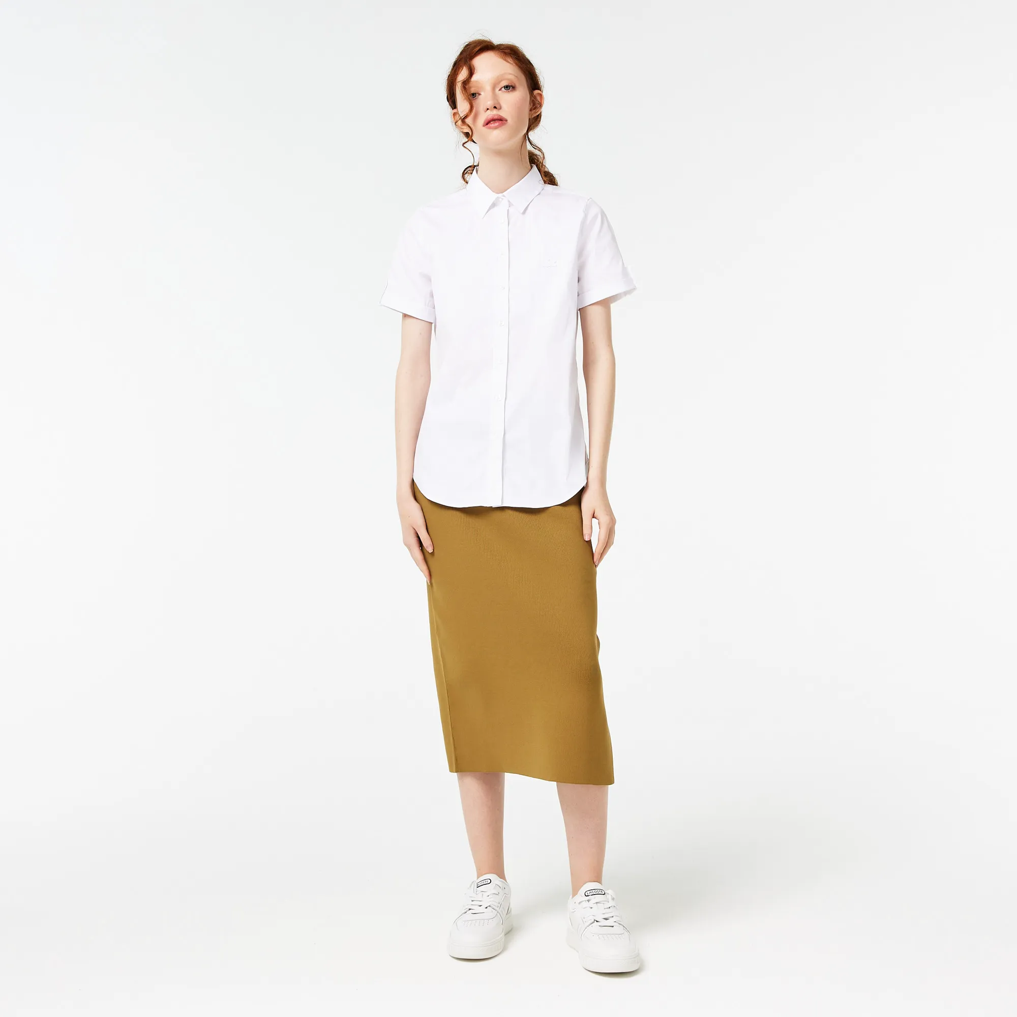 Женская юбка Lacoste с эластичным поясом, коричневый, арт. JF2301