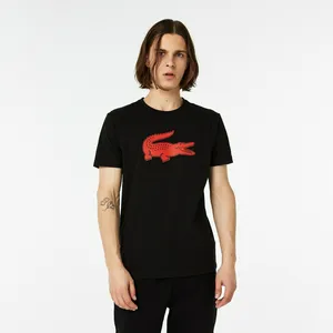 Мужская футболка Lacoste с принтом, черный, арт. TH2042