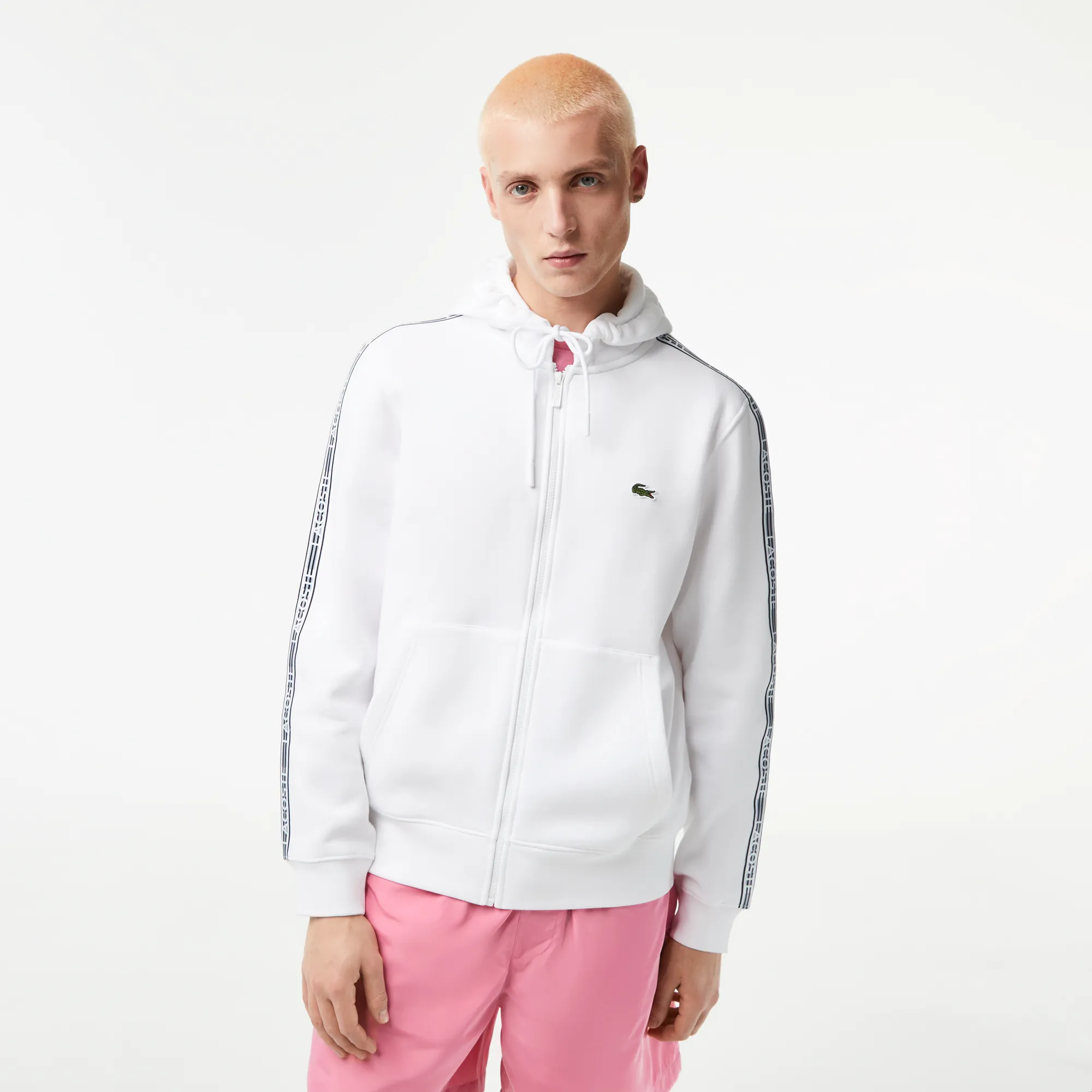 Мужская толстовка Lacoste Classic Fit с флисом, белый, арт. SH5065