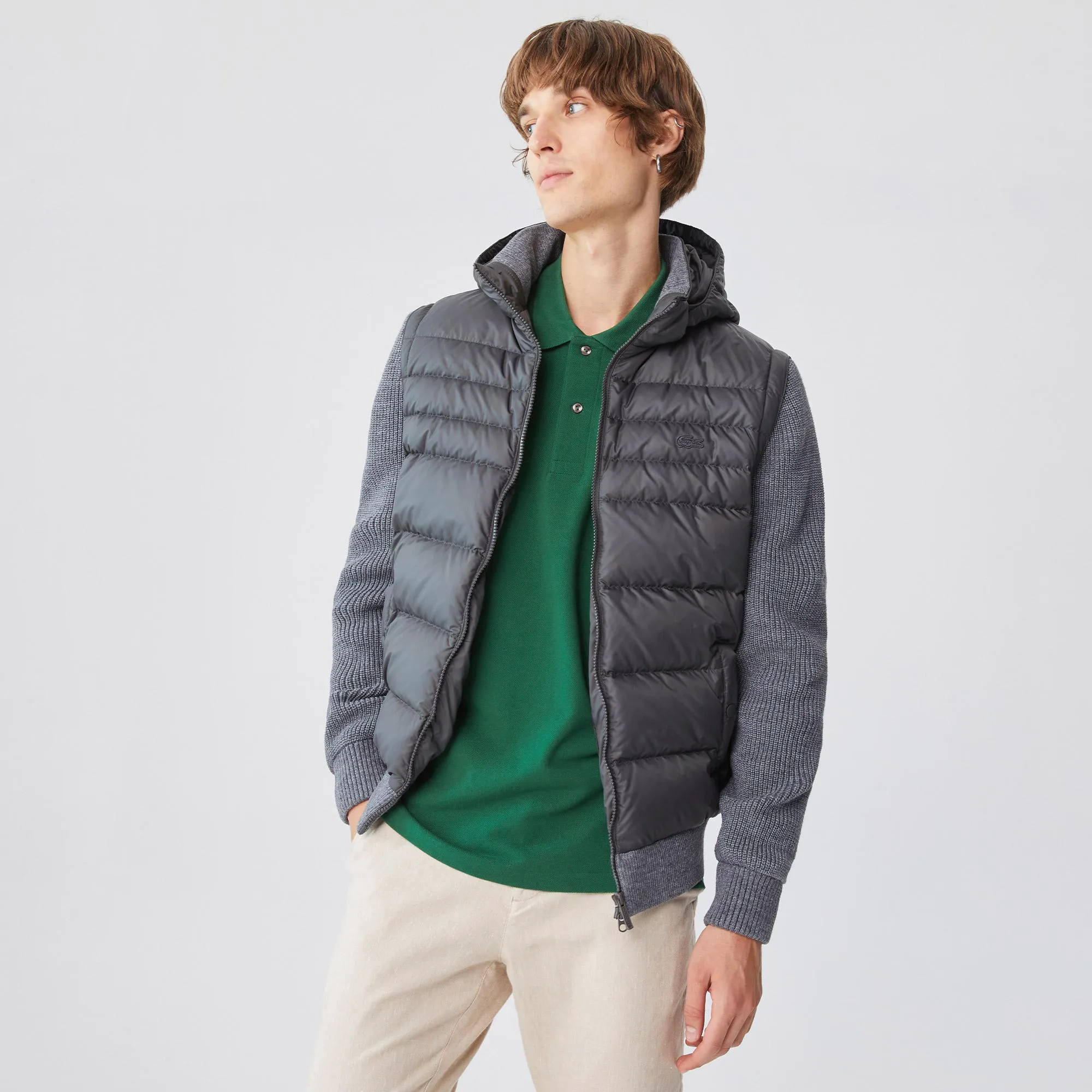 Мужская куртка Lacoste со съемными рукавами, серый, арт. BH2313