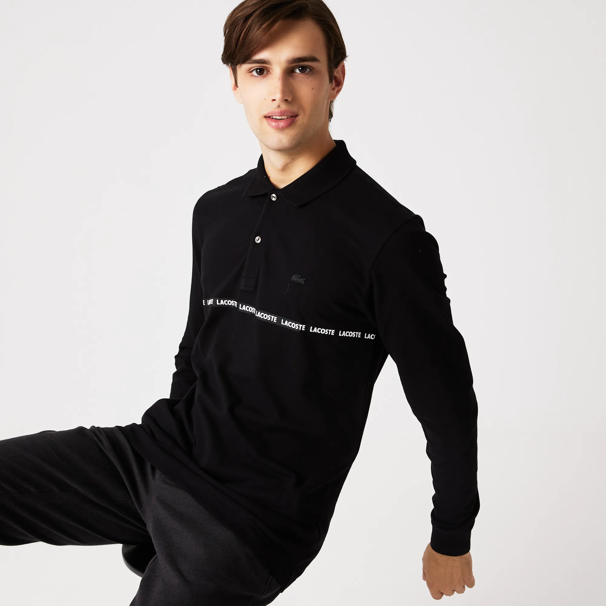 Мужское поло Lacoste Slim Fit, черный, арт. PH2224R