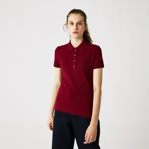 Женское поло Lacoste Slim Fit из эластичного хлопка, красный, арт. PF5462