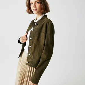 Женская куртка Lacoste на пуговицах, зеленый, арт. BF0124