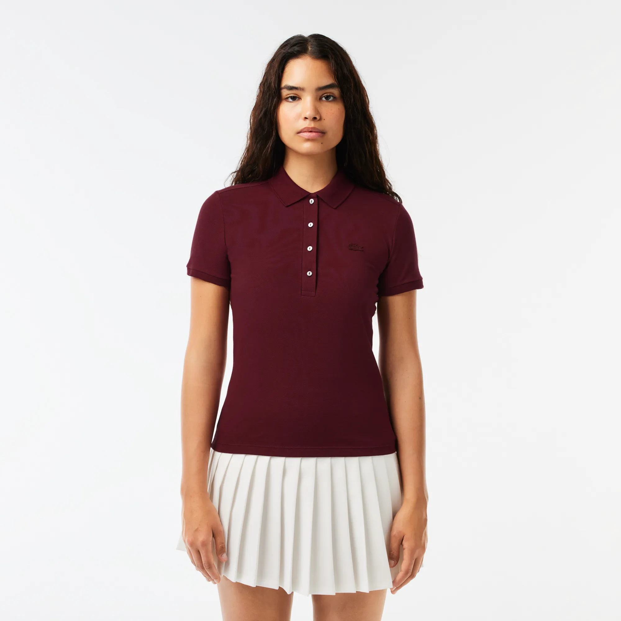 Женское поло Lacoste Slim Fit из эластичного хлопка, красный, арт. PF5462