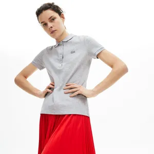 Женское поло Lacoste Slim Fit из эластичного хлопка, серый, арт. PF5462