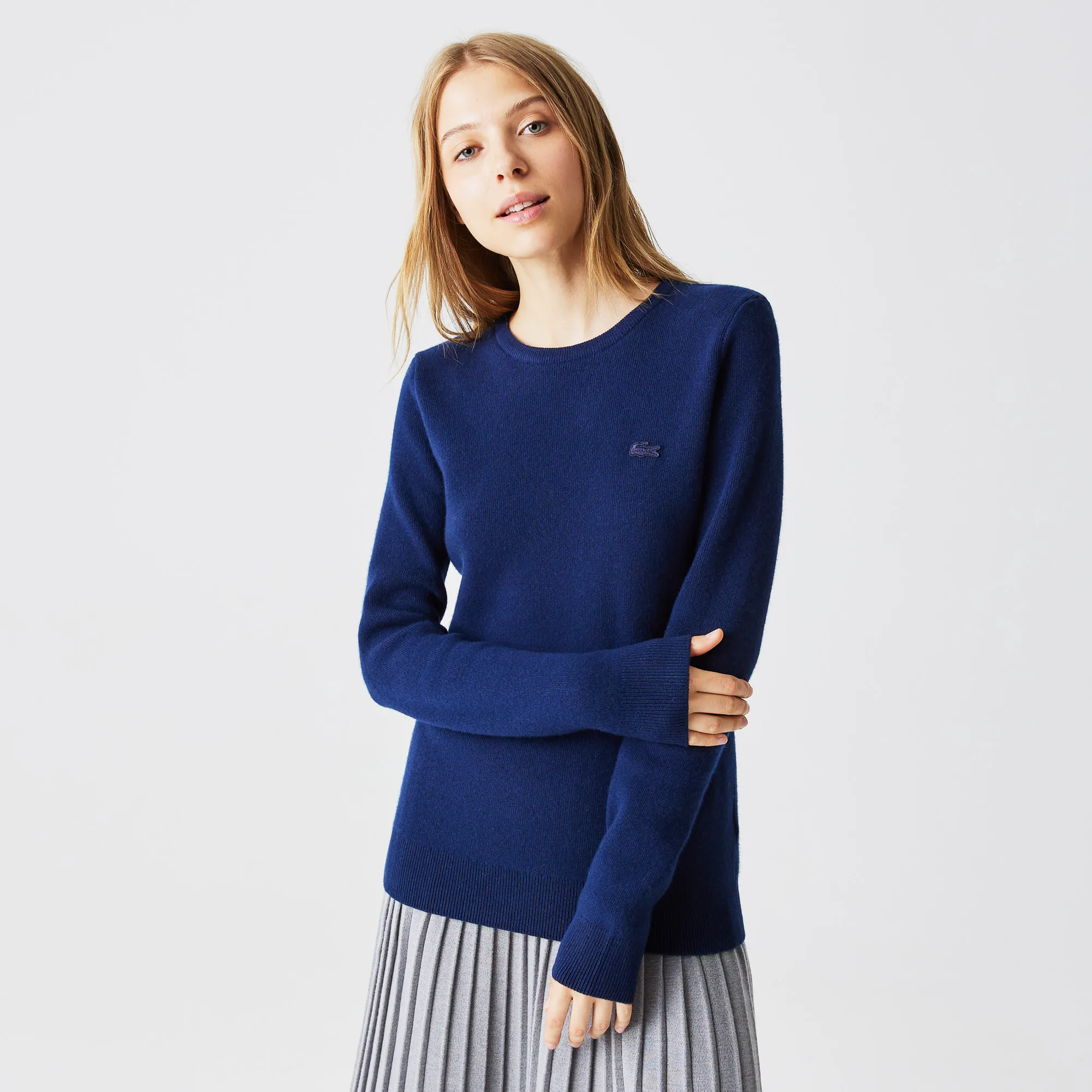 Женский свитер Lacoste из шерсти и кашемира, синий, арт. AF2232