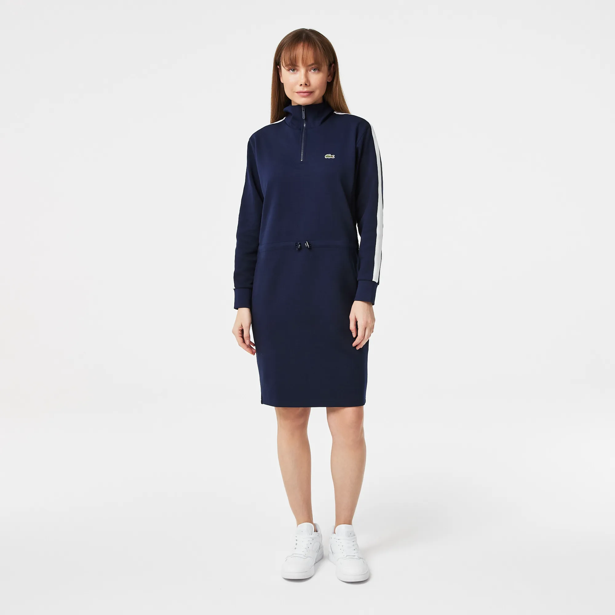 Платье Lacoste с эластичным поясом на молнии, синий, арт. EF2412