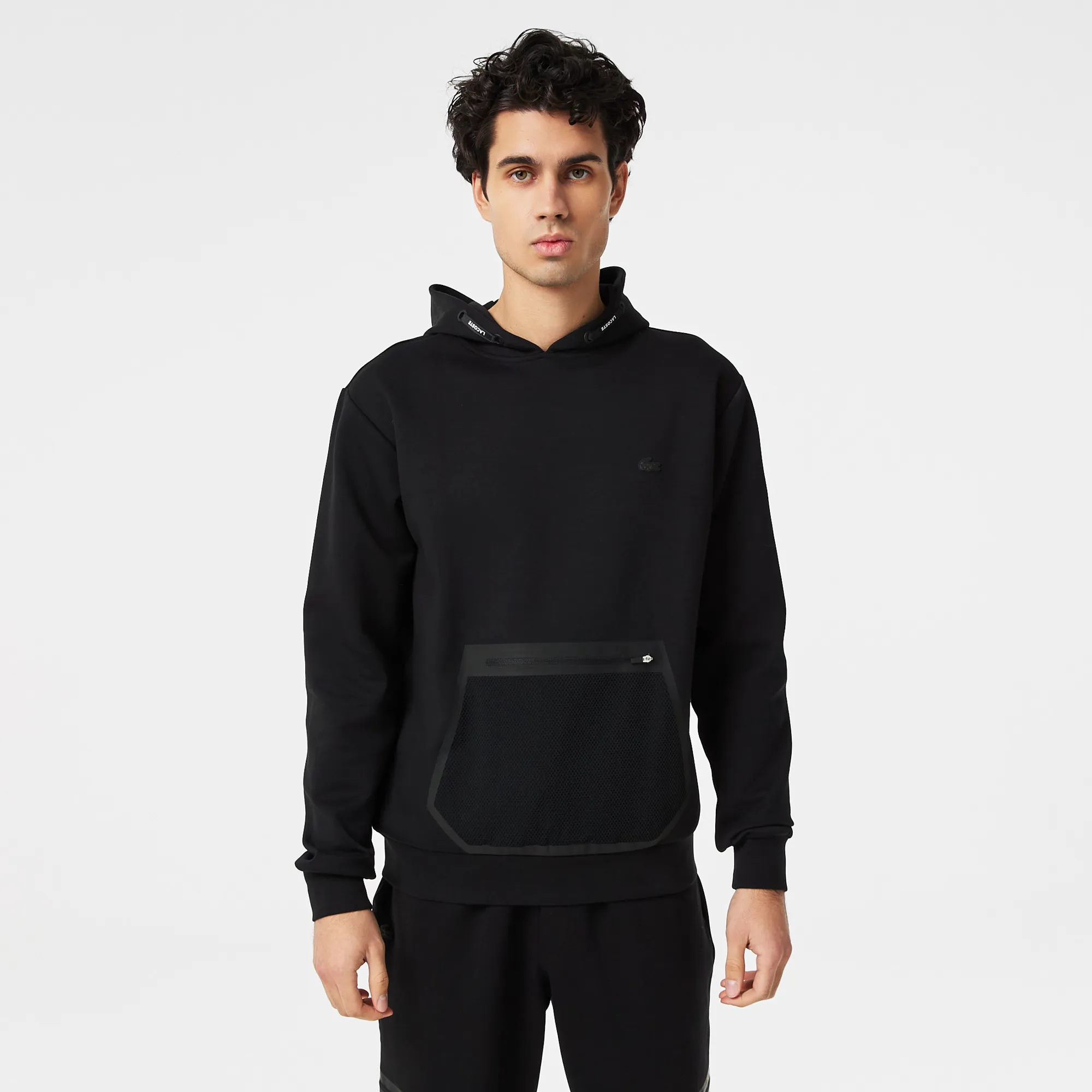 Мужская толстовка Lacoste из хлопка, черный, арт. SH2411