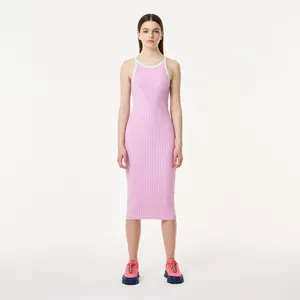 Женское платье-миди Lacoste без рукавов, розовый, арт. EF0402