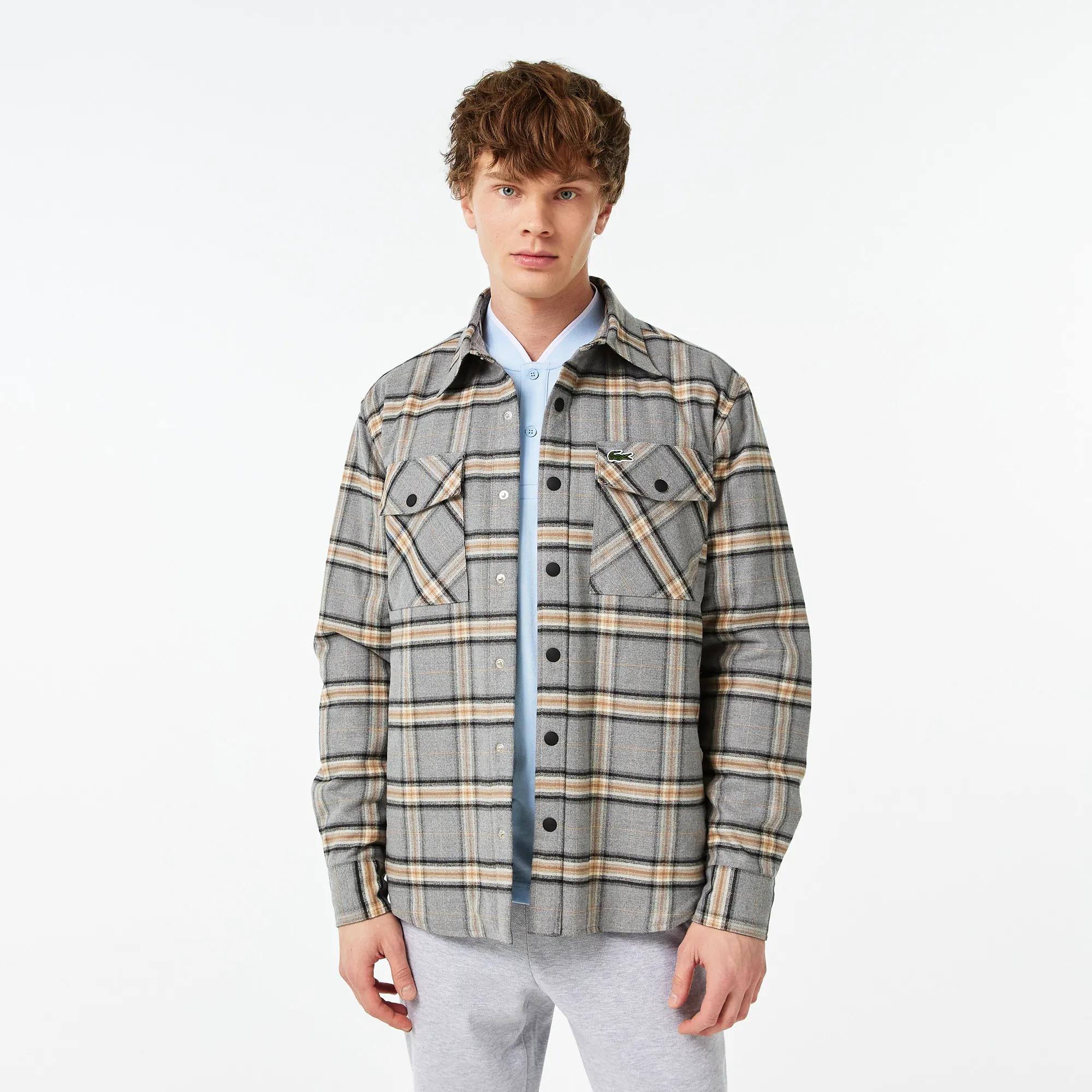 Мужская фланелевая куртка Lacoste, серый, арт. BH2360R