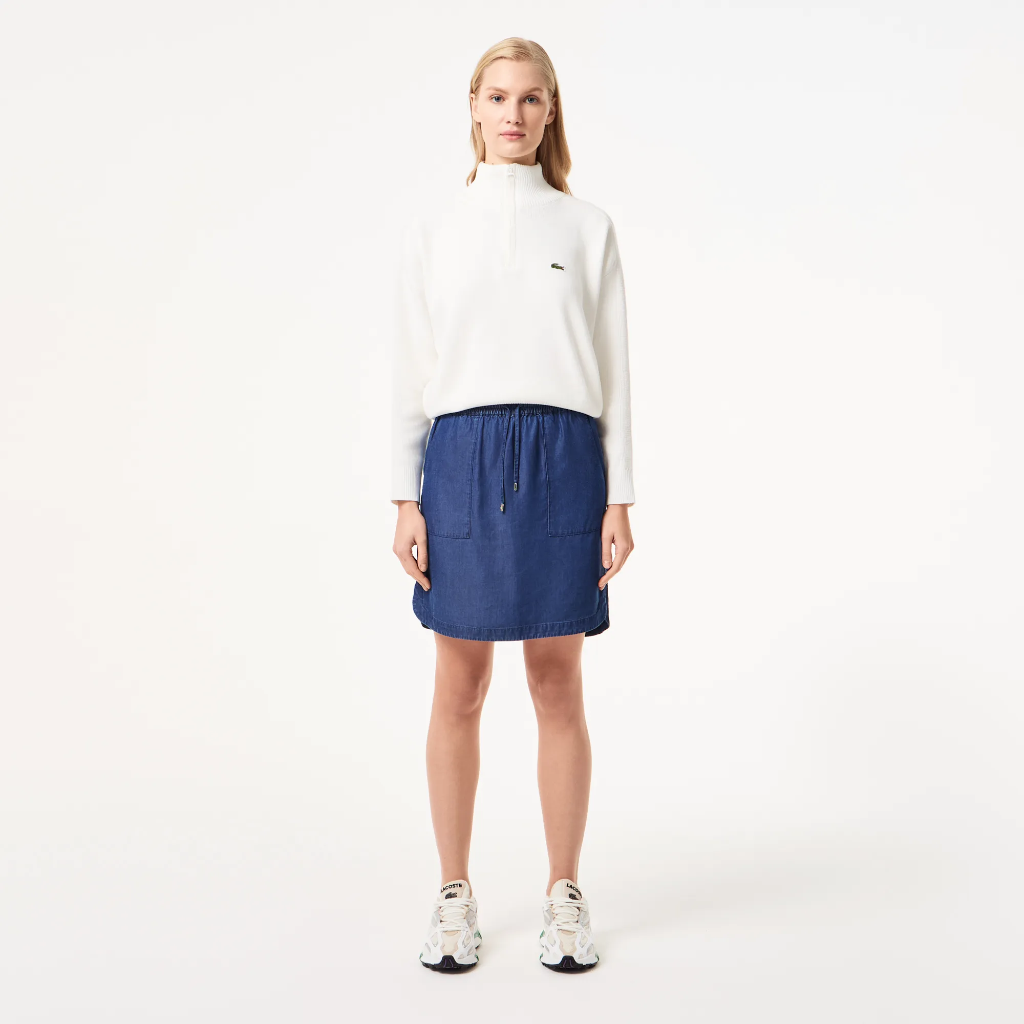 Женская юбка Lacoste с карманами, синий, арт. JF0903