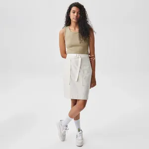 Женская юбка Lacoste с поясом, белый, арт. JF0304