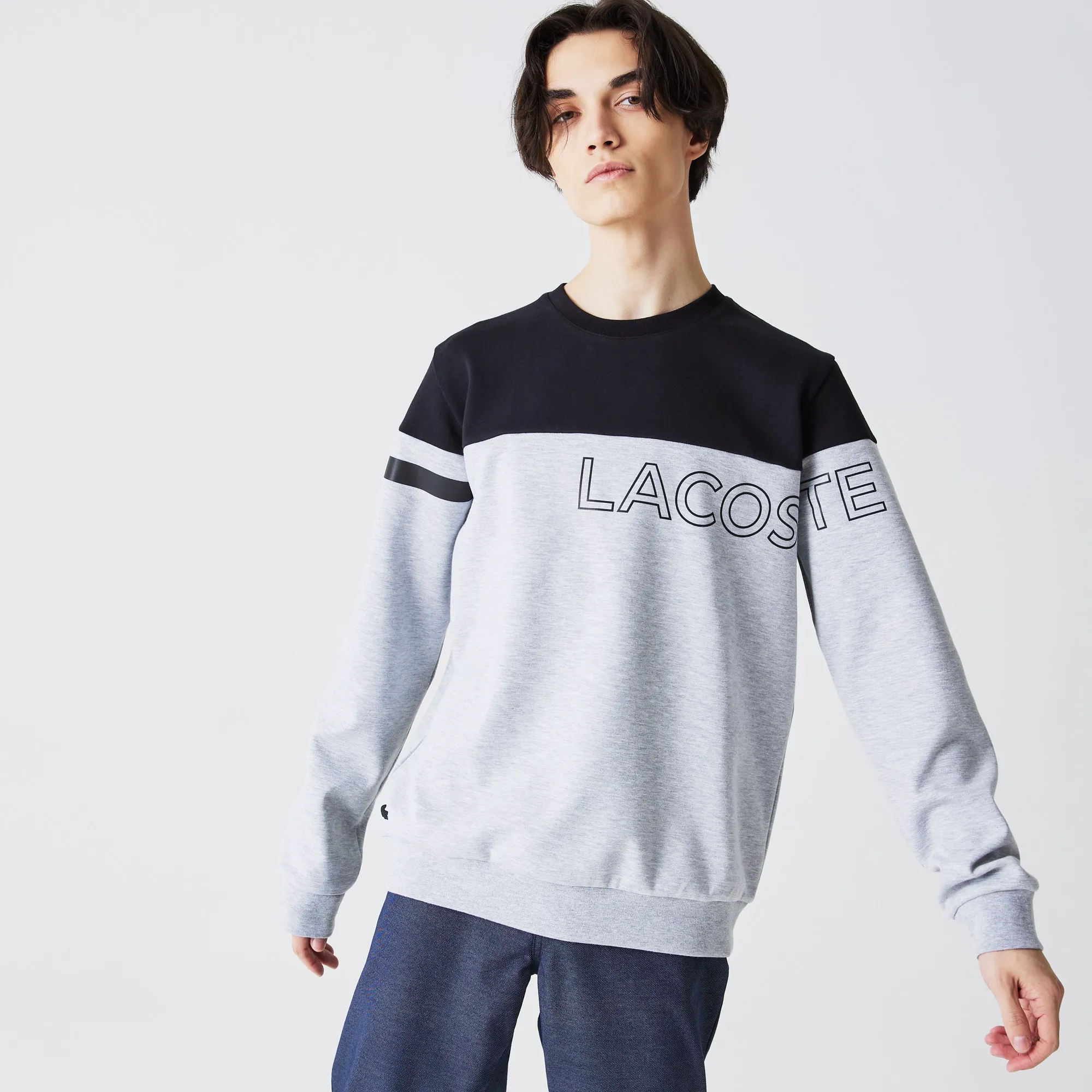Мужская толстовка Lacoste с большим логотипом, черный, арт. SH0206