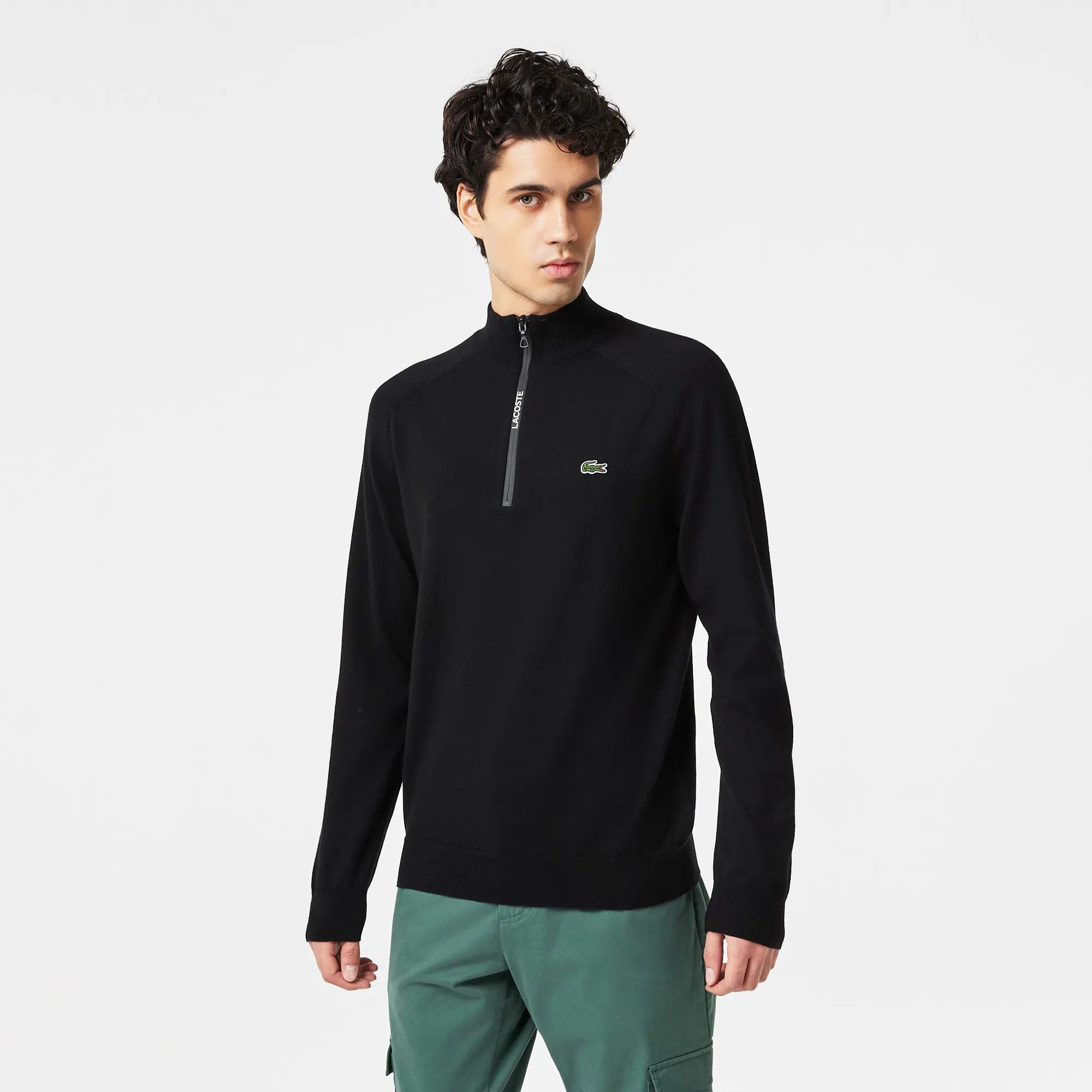 Мужской свитер Lacoste на молнии, черный, арт. AH2318R