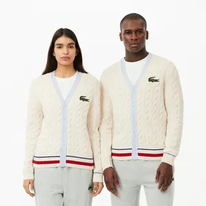 Кардиган Lacoste Croc 80's Unisex, белый, арт. AH6447