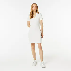 Женское платье Lacoste с V-образным вырезом, белый, арт. EF5541