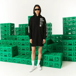 Платье Lacoste L!VE х Minecraft из органического флиса, черный, арт. EF6297