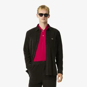 Мужская хлопковая велюровая рубашка Lacoste, коричневый, арт. CH3346