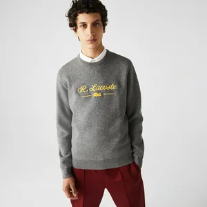 Мужской свитер Lacoste из смеси шерсти и хлопка, серый, арт. AH6782