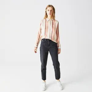 Женские джинсы Lacoste Classic с высокой талией, черный, арт. HF0204