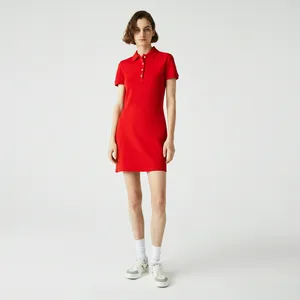 Женское платье-поло Lacoste Slim Fit, красный, арт. EF5473
