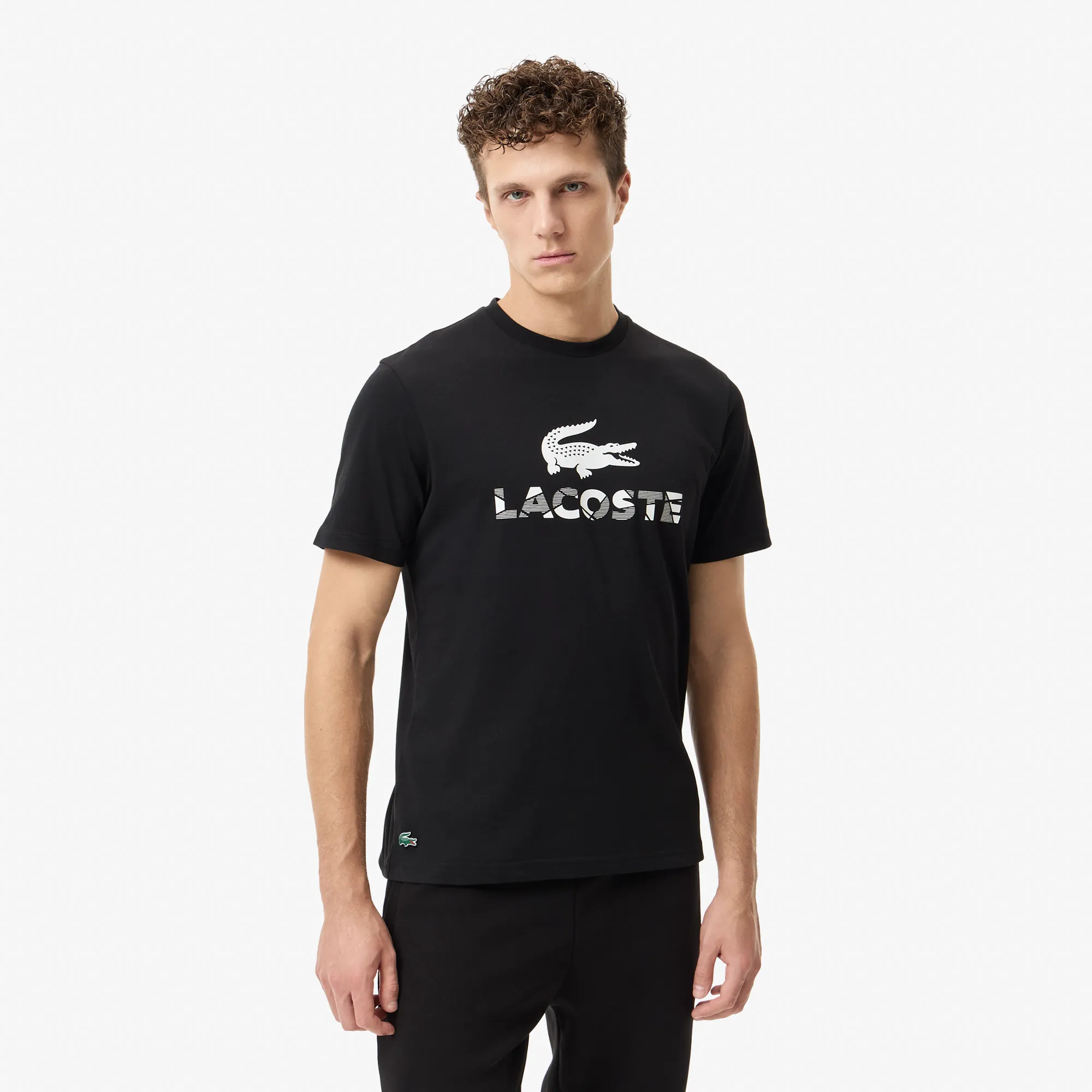 Мужская хлопковая футболка Lacoste, черный, арт. TH5509