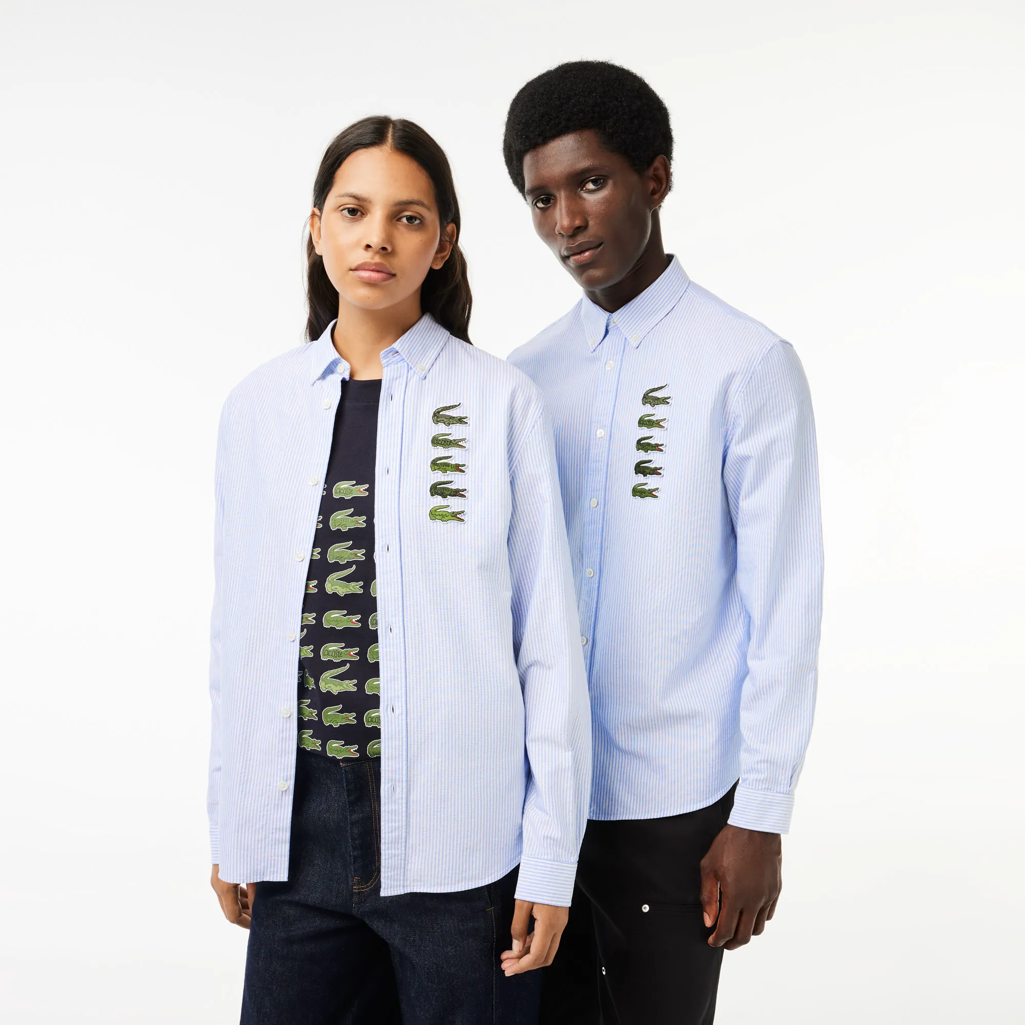 Полосатая рубашка Lacoste Croc, голубой, арт. CH3553