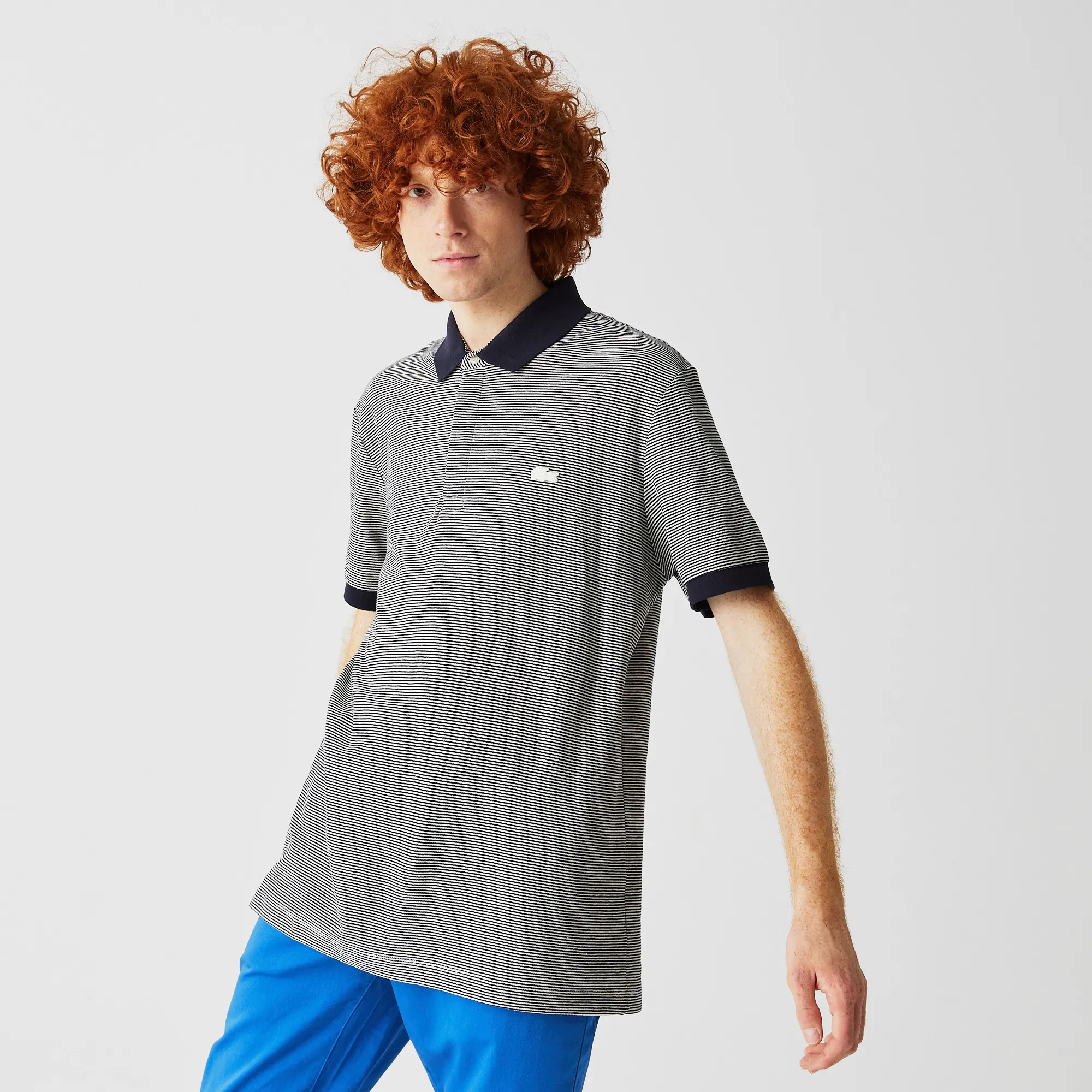 Мужское поло Lacoste Regular Fit из хлопка и льна, желтый, арт. PH9729